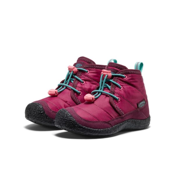 Little Kids' Howser II Waterproof Chukka  |  Beaujolais/Pool Blue - Image 2