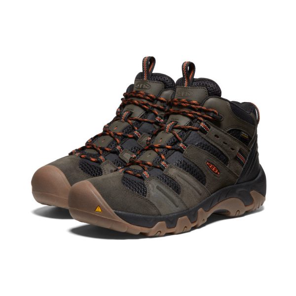 Men's Headout Waterproof Hiking Boot  |  Black Olive/Fossil Orange - Image 2