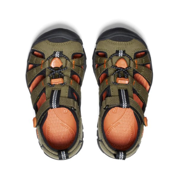 Little Kids' Seacamp II CNX  |  Dark Olive/Gold Flame - Image 4