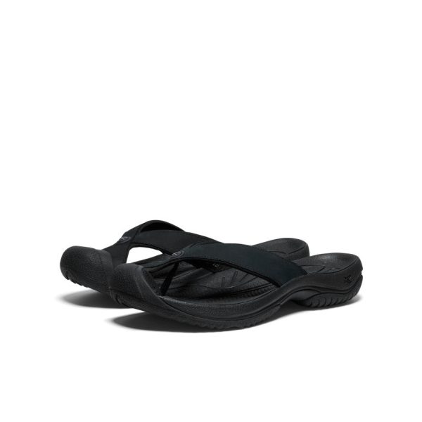 Men's Waimea Leather Flip-Flop  |  Black/Black - Image 2