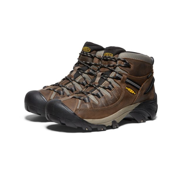 Men's Targhee II Mid Waterproof Hiking Boots  |  Shitake/Brindle - Image 2