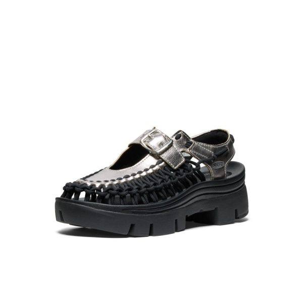 All Gender UNEEK PLT Mary Jane Sneaker  |  Silver/Black - Image 3