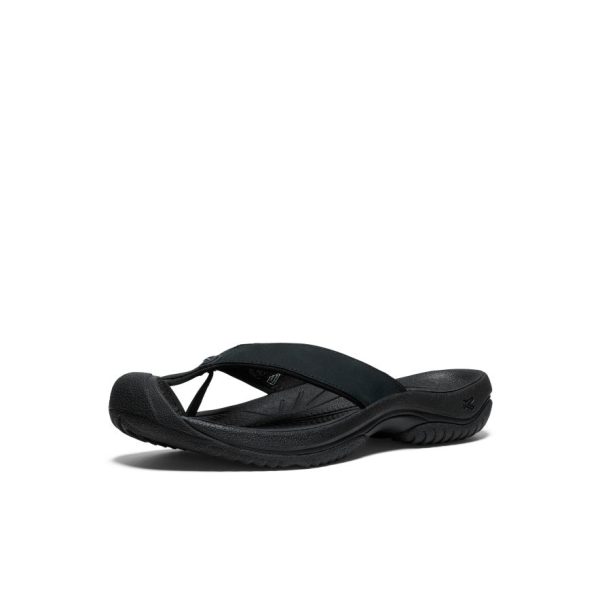 Men's Waimea Leather Flip-Flop  |  Black/Black - Image 3