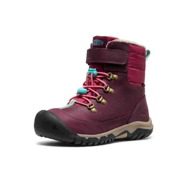 Big Kids' Kanibou Waterproof Winter Boot  |  Fig/Pink Lemonade - Image 3
