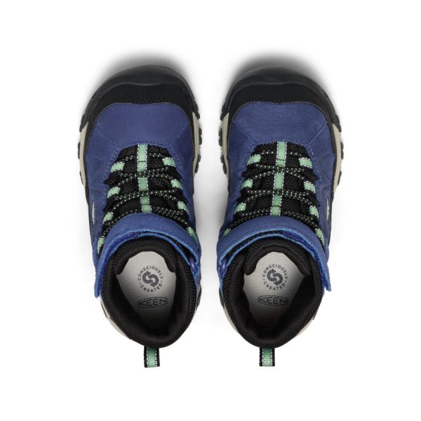 Little Kids' Targhee IV Waterproof Hiking Boot  |  Skipper Blue/Hemlock - Image 4