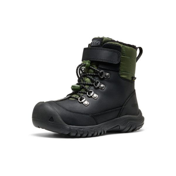 Little Kids' Kanibou Waterproof Winter Boot  |  Black/Bronze Green - Image 3