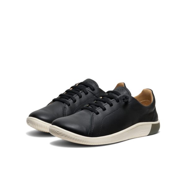 Women's KNX Leather Sneaker  |  Black/Star White - Image 3