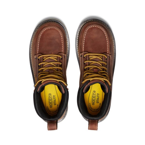 Men's Cincinnati 6 Waterproof 90° Heel Boot (Soft Toe)  |  Tuscan Red/Sandshell - Image 4