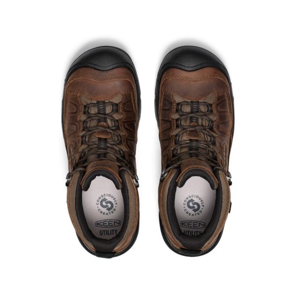 Men's Targhee IV Waterproof Work Boot (Carbon Toe)  |  Dark Earth/Black - Image 4